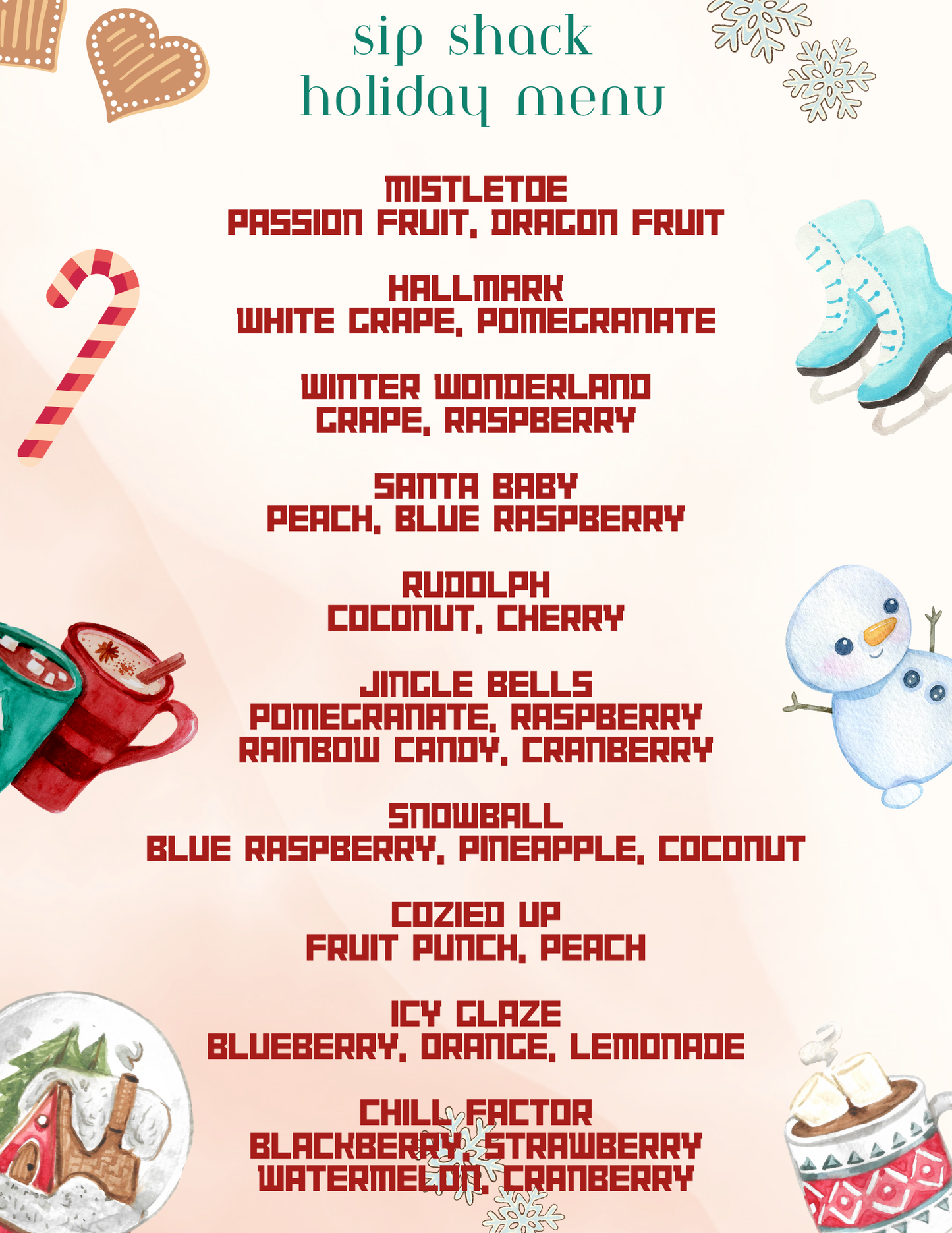 Loaded Tea Winter Menu